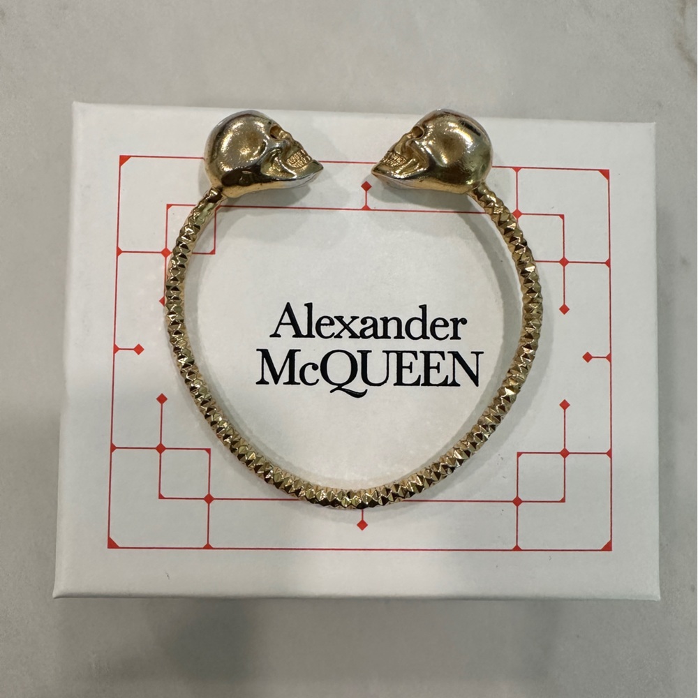 Alexander McQueen Gold Skull Bangle